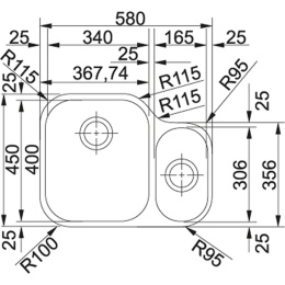 FRANKE zlewozmywak Armonia AMX 160 STAL SZLCHETNA JEDWAB 122.0021.448