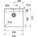 FRANKE zlewozmywak Maris MRX 210-50 TL STAL 127.0544.022