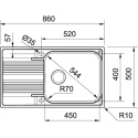 FRANKE zlewozmywak Smart SRX 611-86 XL STAL SZLACHETNA JEDWAB 101.0368.321