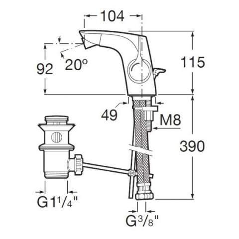 ROCA INSIGNIA BATERIA BIDETOWA Z KORKIEM A5A603AC00 ROCA INSIGNIA BATERIA BIDETOWA Z KORKIEM A5A603AC00