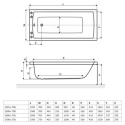 Excellent Aquaria wanna prostokątna 160x70,5 cm biała WAEX.AQU16WH