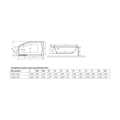 Excellent Magnus wanna narożna 150x85,5 cm asymetryczna prawa biała WAEX.MGP15WH Excellent Magnus wanna narożna 150x85,5 cm asymetryczna prawa biała WAEX.MGP15WH