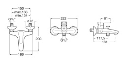 ROCA AROLA BATERIA WANNOWO-PRYSZNICOWA A5A026AC0K