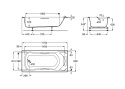 ROCA BECOOL - PROSTOKĄTNA WANNA Z UCHWYTAMI - 170x80 CM - A248016001