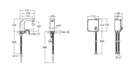 ROCA L20 - BATERIA UMYWALKOWA ELEKTRONICZNA Z MIESZACZEM - A5A5309C00