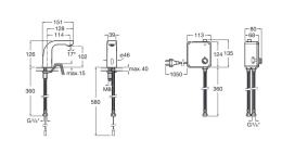 ROCA L20 - BATERIA UMYWALKOWA ELEKTRONICZNA Z MIESZACZEM, ZASILANIE 230V - A5A5509C00