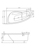 ROCA NICOLE - ASYMETRYCZNA NAROŻNA WANNA AKRYLOWA (LEWA) - 140x75 CM - A24T105000