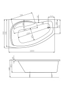 ROCA NICOLE - ASYMETRYCZNA NAROŻNA WANNA AKRYLOWA (LEWA) - 160x95 CM - A24T169000