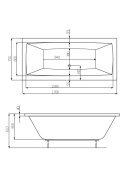 ROCA VITA - PROSTOKĄTNA WANNA AKRYLOWA - 170x75CM - A24T066000