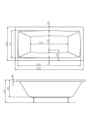 ROCA VITA - PROSTOKĄTNA WANNA AKRYLOWA - 180x90 CM - A24T082000