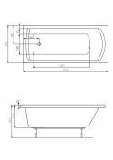 Roca Linea wanna prostokątna 160x70 cm akrylowa A24T018000