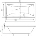 Roca Vita wanna prostokątna 180x90 cm z hydromasażem Effects Gold A24T087000