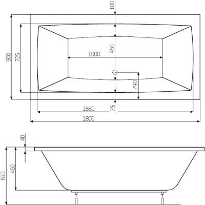 Roca Vita wanna prostokątna 180x90 cm z hydromasażem Effects Gold A24T087000 Roca Vita wanna prostokątna 180x90 cm z hydromasażem Effects Gold A24T087000