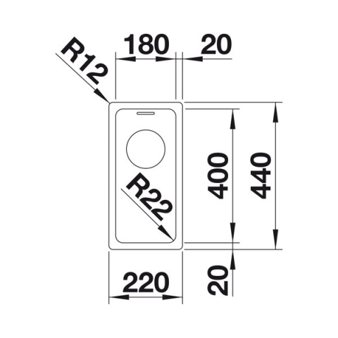 BLANCO ANDANO 180-U zlewozmywak stalowy 522952 BLANCO ANDANO 180-U zlewozmywak stalowy 522952
