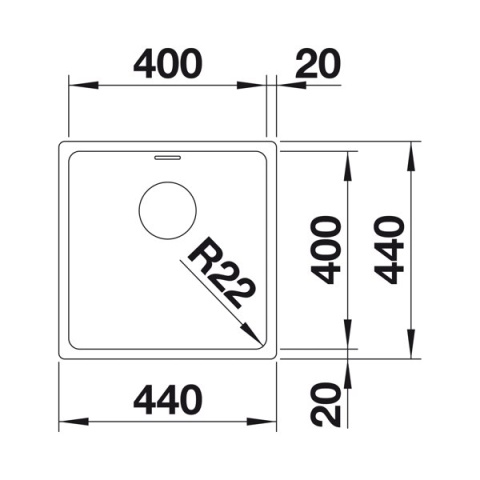 BLANCO ANDANO 400-U zlewozmywak stalowy bez korka 522959 BLANCO ANDANO 400-U zlewozmywak stalowy bez korka 522959