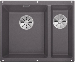 BLANCO SUBLINE 340/160-U zlewozmywak szarość skały bez korka automat. z korkami InFino lewa 523549