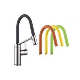 Blanco Viu-S bateria kuchenna stojąca z wyciąganą wylewką, w kolorach Lava Grey, Kiwi, Orange i Lemon, chrom 524813