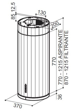 Faber STUDIO Okap Wyspowy CORINTHIA ISOLA DG SZARY 110.0456.220