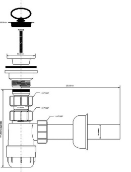 McAlpine Syfon umywalkowy butelkowy niski HC1L