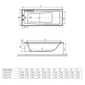 Excellent Ava wanna prostokątna 150x70,5 cm biała WAEX.AVA15WH