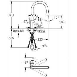 Grohe Concetto bateria kuchenna stojąca chrom 31483002