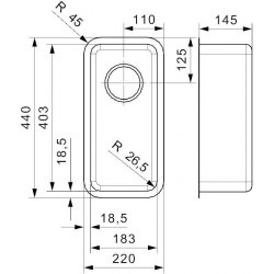  REGINOX OHIO Zlewozmywak Stalowy 18x40 COLOR midnight sky REG-OHIO-18X40-COL-MID-SKY