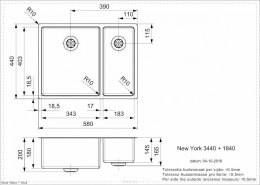 Z kodem LATO -7% !!! Reginox Zlewozmywak Stalowy NEW YORK 34x40+18x40 R27806