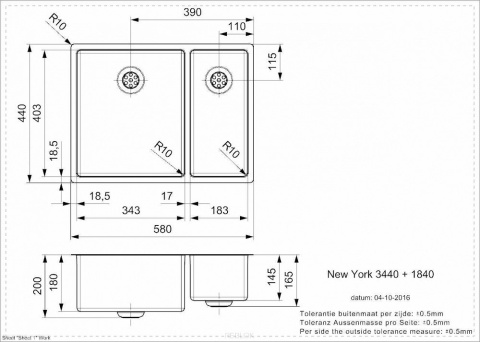 Z kodem LATO -7% !!! Reginox Zlewozmywak Stalowy NEW YORK 34x40+18x40 R27806 Z kodem LATO -7% !!! Reginox Zlewozmywak Stalowy NEW YORK 34x40+18x40 R27806
