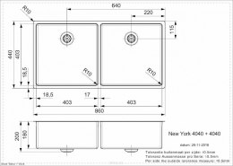 Z kodem LATO -7% !!! Reginox Zlewozmywak Stalowy NEW YORK 40x40+40x40 R28254