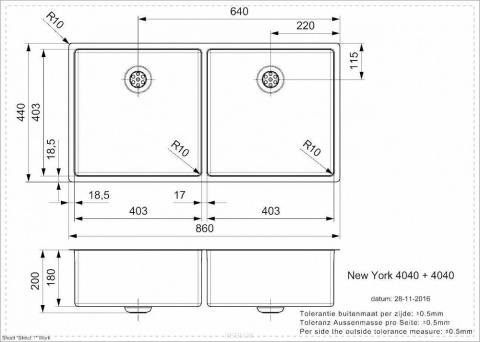 Z kodem LATO -7% !!! Reginox Zlewozmywak Stalowy NEW YORK 40x40+40x40 R28254 Z kodem LATO -7% !!! Reginox Zlewozmywak Stalowy NEW YORK 40x40+40x40 R28254