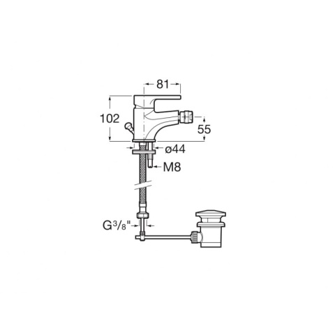 ROCA CARELIA - BATERIA BIDETOWA Z KORKIEM AUTOMATYCZNYM CHROM - A5A608AC0K ROCA CARELIA - BATERIA BIDETOWA Z KORKIEM AUTOMATYCZNYM CHROM - A5A608AC0K
