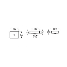 ROCA INSPIRA - UMYWALKA PODBLATOWA SQUARE FINECERAMIC A327536000