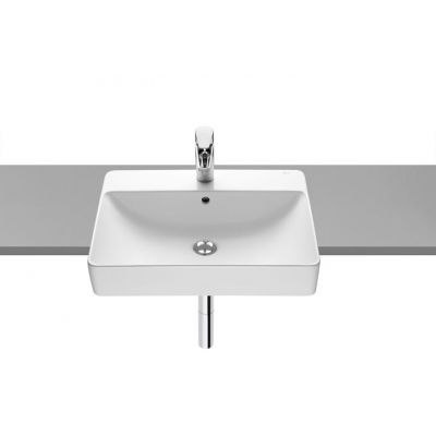 Roca Inspira Square umywalka 55x42 cm półblatowa biała A32753S000 Roca Inspira Square umywalka 55x42 cm półblatowa biała A32753S000