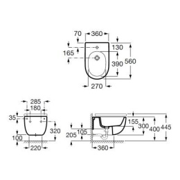 Roca Meridian bidet wiszący biały A357248000