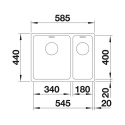 BLANCO ANDANO 340/180-IF zlew nablatowy/wpuszczany w blat z korkiem manualnym prawy 522973