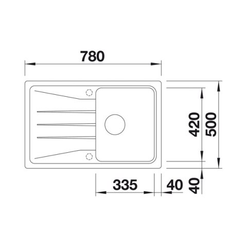 BLANCO SONA 45 S zlew nablatowy z manualnym korkiem Antracyt 519662