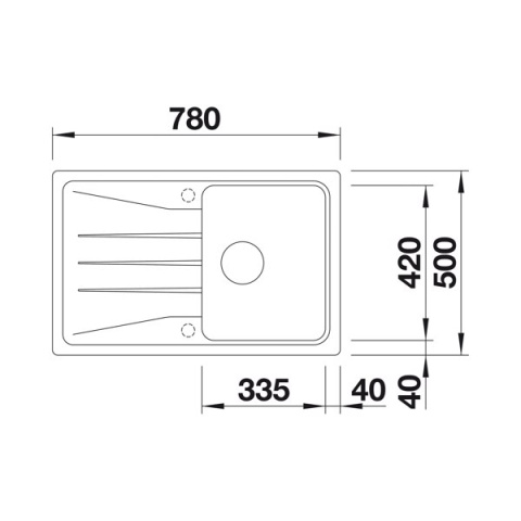 BLANCO SONA 45 S zlew nablatowy z manualnym korkiem Biały 519665