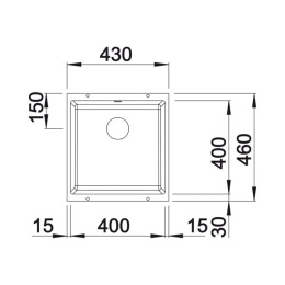 BLANCO SUBLINE 400-U Zlew Podblatowy z Korkiem Manualnym Kolor Antracyt 523422
