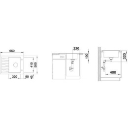 Blanco Elon 45 S zlewozmywak 65x50 cm z Silgranit PuraDur szarość skały 524825