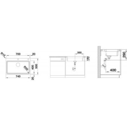 BLANCO ETAGON 700-IF/A Stal polerowana korek automatyczny szyny 524274
