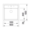 BLANCO PANOR 60 zlew modułowy z korkiem manualnym 2 otwory Biały 514501