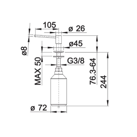 BLANCO PIONA Dozownik Stal 517537 BLANCO PIONA Dozownik Stal 517537