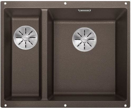BLANCO SUBLINE 340/160-U zlew podblatowy z korkiem manualnym prawy Kawowy 523567
