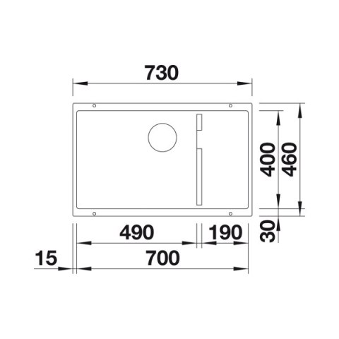 BLANCO SUBLINE 700-U Level zlew podblatowy z korkiem manualnym Tartufo 523545
