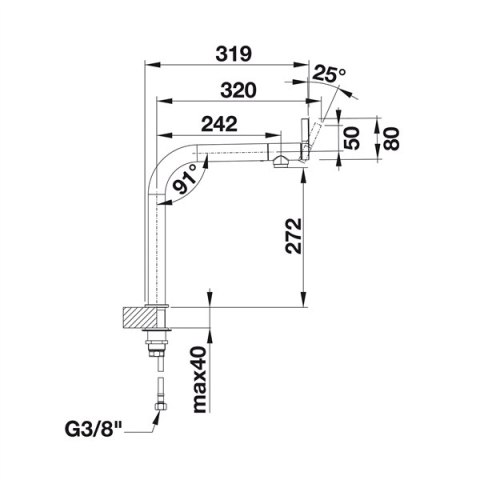 Blanco Vonda bateria kuchenna chrom stojąca 518434