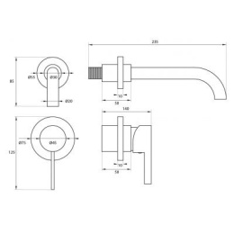 Massi Venice bateria umywalkowa podtynkowa chrom MSBWN-V003T