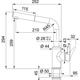 Franke Urban Pull-Out bateria kuchenna z wyciąganą wylewką Cappuccino 115.0595.093