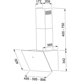 Franke Vertis Okap Ścienny FVT 905 WH Białe szkło 330.0572.975