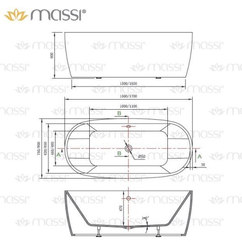 MASSI ELEGANT MINI WANNA WOLNOSTOJĄCA 150X75 CM MSWA-822150 MASSI ELEGANT MINI WANNA WOLNOSTOJĄCA 150X75 CM MSWA-822150