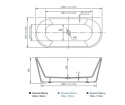 MASSI WANNA WOLNOSTOJĄCA PRZYŚCIENNA WALL 170X80 MSWA-6815B170